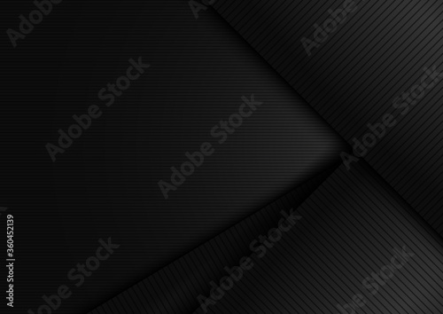 Abstract black shiny layer diagonal with stripes lines texture background. Luxury style.