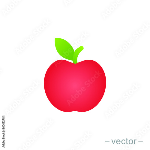 Apple vector  back to school gradient style icon. Eps 10.