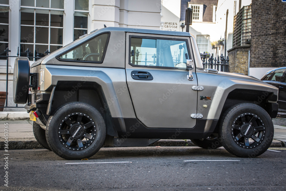 LONDON- A MEV Hummer HX electric car parked on city street Stock Photo ...