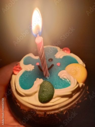 birthday cake with candles