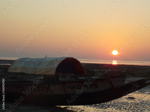 Sun set at Beach in Havlock Islands, Andman Nicobar islands India photo