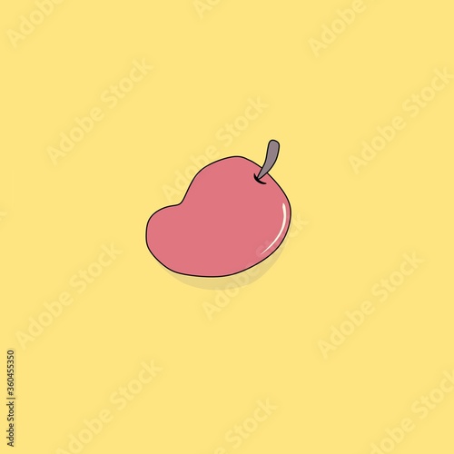 vector illustration of a modern red mango flat design