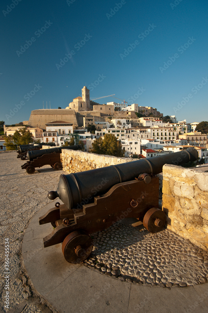 Baluarte de Santa Tecla y catedral.Dalt Vila.Ibiza.Balearic islands.Spain.