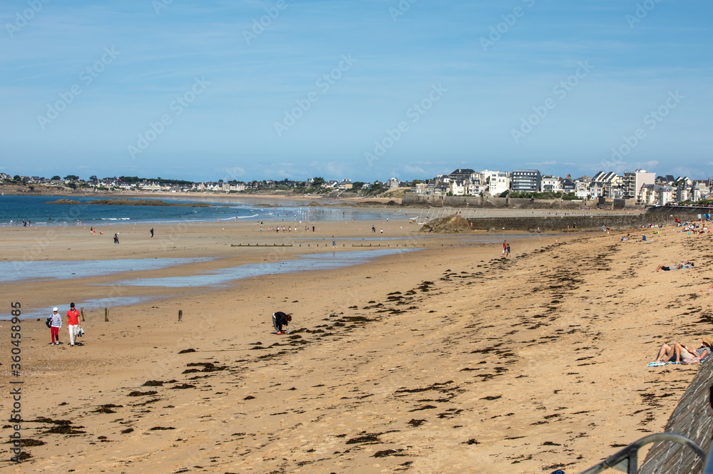 Main beach of the famous resort town Saint Malo in Brittany, France Main beach of the famous resort town Saint Malo in Brittany, France