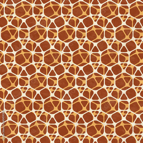 Abstract geometric wavy grid pattern, design in brown and beige colors, textured seamless vector illustration
