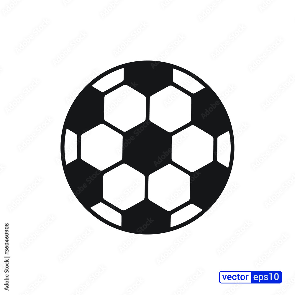 Fototapeta premium Soccer ball icon. Flat vector illustration in black on white background. EPS 10.