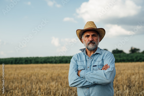 middle aged man posing in wheat field
