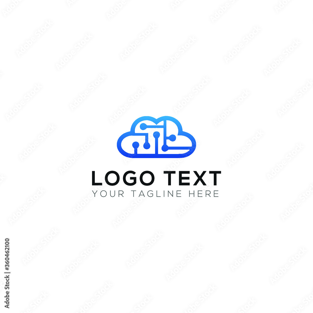 Technology Cyber Cloud Logo Design Technology Cyber Cloud Logo Design