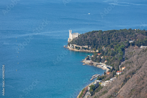 Fototapeta Naklejka Na Ścianę i Meble -  Miramare Castle Aerial Trieste