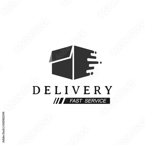 Delivery Logo With Fast Moving Box Symbol