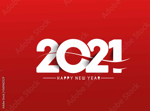 Happy New Year 2021 Text Typography Design Patter, Vector illustration.