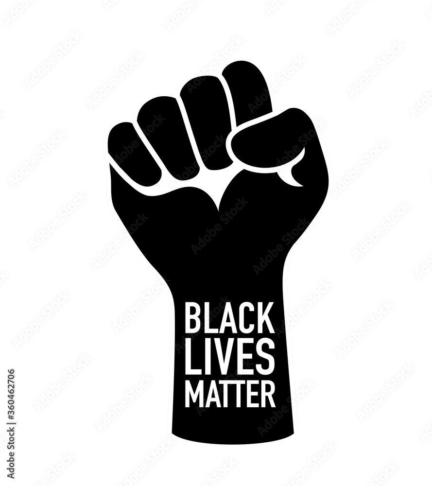 Hand symbol for black lives matter protest to stop violence to black ...