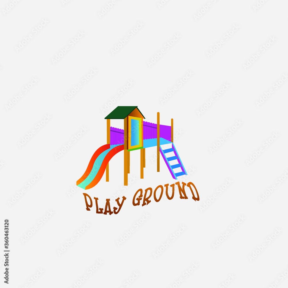 vector illustration of playground for Children logo