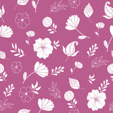 Elegant floral vector seamless pattern