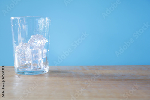 glass of water with ice