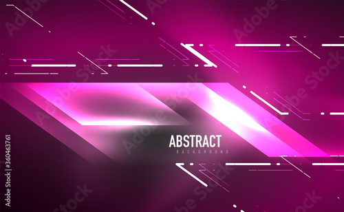 Dynamic neon shiny abstract background. Trendy abstract layout template for business or technology presentation, internet poster or web brochure cover, wallpaper