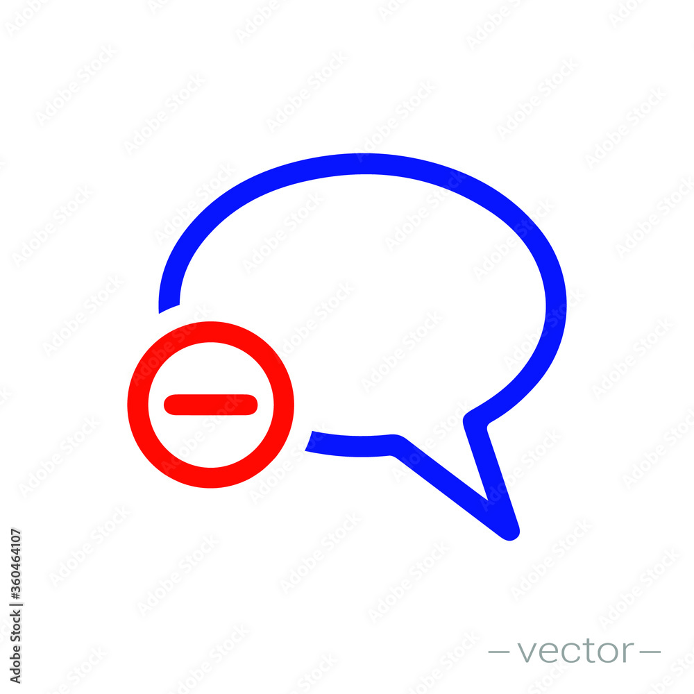 Delete chat icon. Vector illustration. EPS 10. Delete chat icon. Vector illustration. EPS 10.