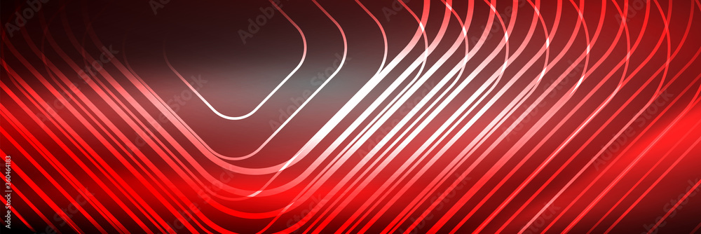 Shiny neon lines, stripes and waves, technology abstract background. Trendy abstract layout template for business or technology presentation, internet poster or web brochure cover, wallpaper Shiny neon lines, stripes and waves, technology abstract background. Trendy abstract layout template for business or technology presentation, internet poster or web brochure cover, wallpaper