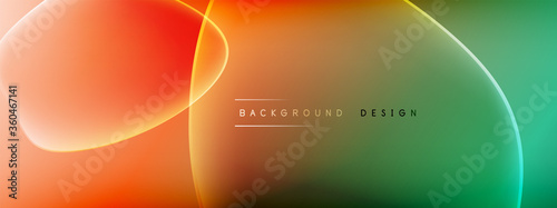 Vector abstract background - liquid bubble shapes on fluid gradient with shadows and light effects. Shiny design template for text