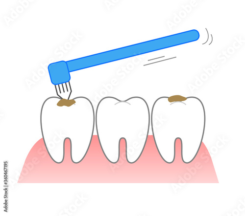 Tuft brush toothpaste leftover food