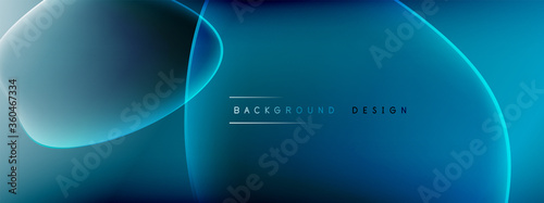 Vector abstract background - liquid bubble shapes on fluid gradient with shadows and light effects. Shiny design template for text