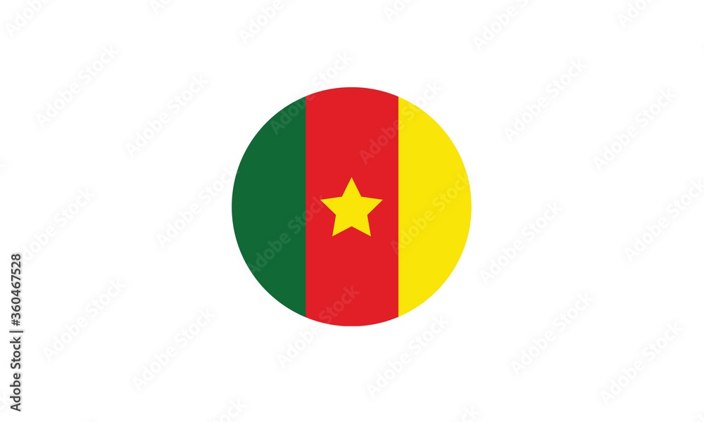 Cameroon flag circle vector illustration Cameroon flag circle vector illustration