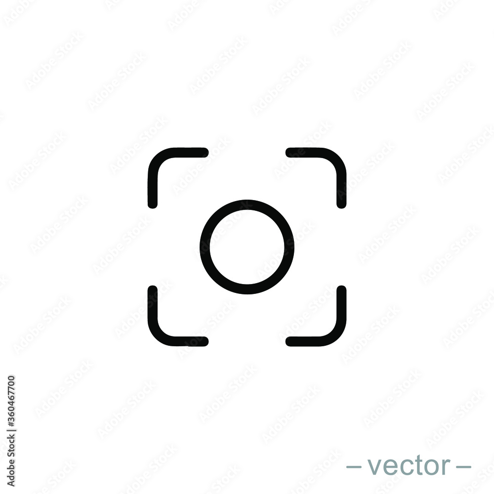 Focus icon, focus lens. Vector illustration. EPS 10. Focus icon, focus lens. Vector illustration. EPS 10.