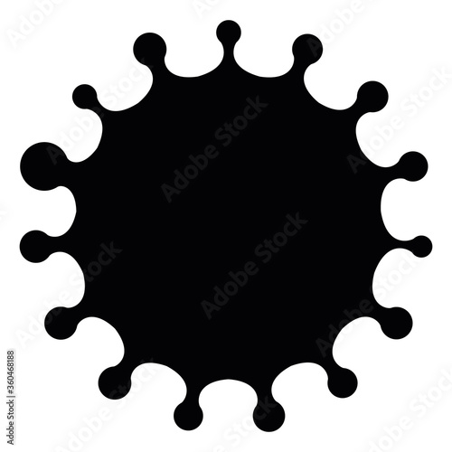 Virus sign. Symbol of coronavirus and COVID-19 desease. Simple flat black vector icon