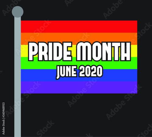 Pride month June 2020 rainbow flag