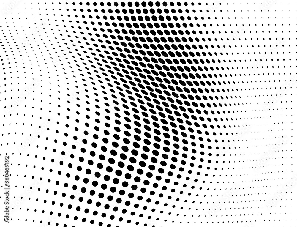 The halftone texture is monochrome. Vector chaotic background.