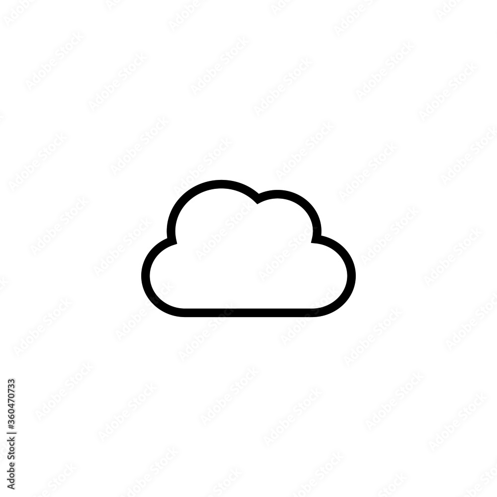 Cloud icon in black line style icon, style isolated on white background Cloud icon in black line style icon, style isolated on white background