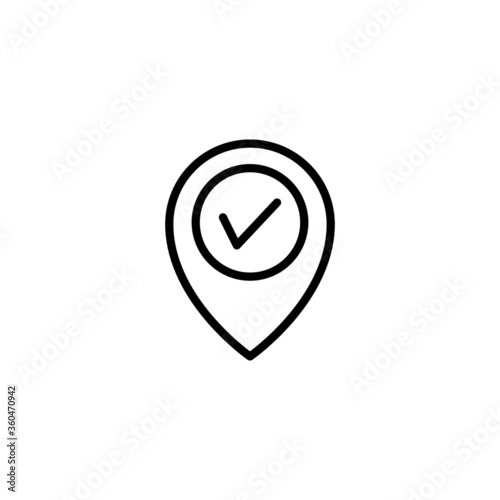 Free Download Mark vector icon. Marked Location in black line style icon, style isolated on white background - GFXLoad