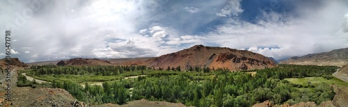 Altai republic. Panorama of the Altai mountains, Russia.