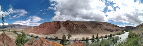 Altai republic. Panorama of the Altai mountains, Russia.
