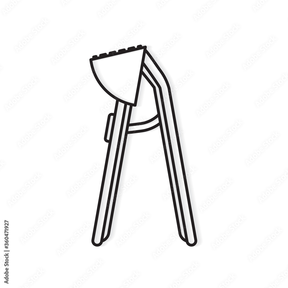 hand garlic press, squeezer icon- vector illustration