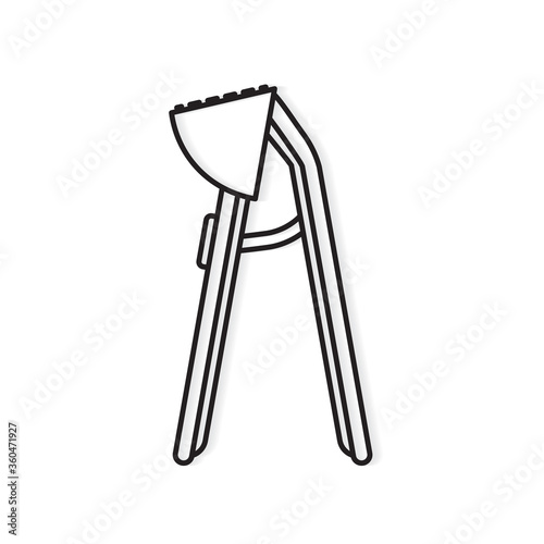 hand garlic press, squeezer icon- vector illustration