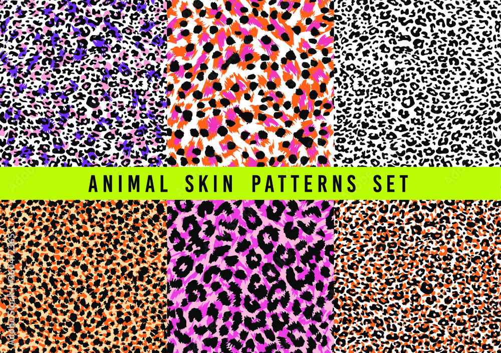 set of anset of animal print vector patterns