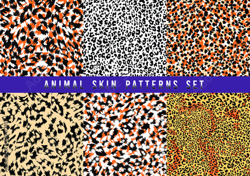 set of animal print vector patterns