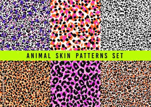 set of anset of animal print vector patterns