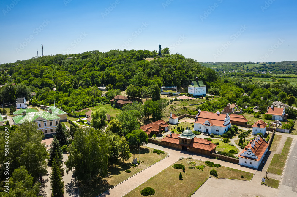 Bogdan Khmelnitsky Museum in Chyhyryn, Ukraine aerial view.