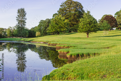 a bend in the River Bela at Dallam Park  Milnthorpe  Cumbria  England