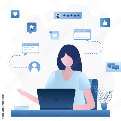 Contact Us form template. Online support landing page. Customer support, chat and helpdesk concept.