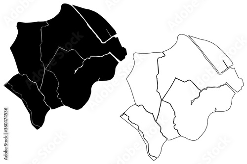 Can Tho City (Socialist Republic of Vietnam, Mekong Delta Region) map vector illustration, scribble sketch City of Can Tho map