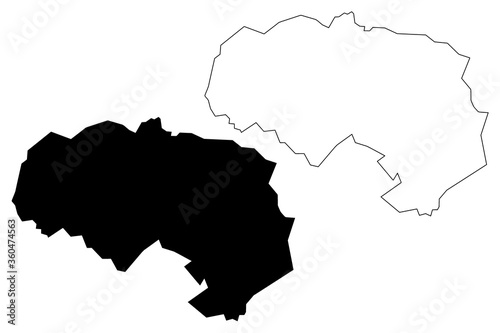 Da Lat City (Socialist Republic of Vietnam, Central Highlands Region) map vector illustration, scribble sketch City of Da Lat map