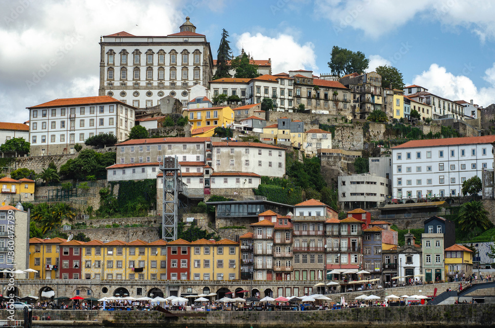 Douro river embankment, Ribeira district, Porto city, Portugal Douro river embankment, Ribeira district, Porto city, Portugal