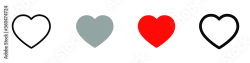 Heart vector collection. Love symbol icon set. EPS 10