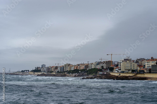 Porto city beach on a atlantic ocean shore © Zkolra
