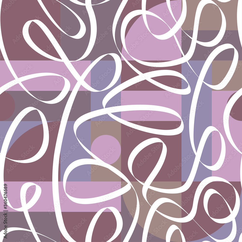 linear abstract seamless pattern on a geometric background
