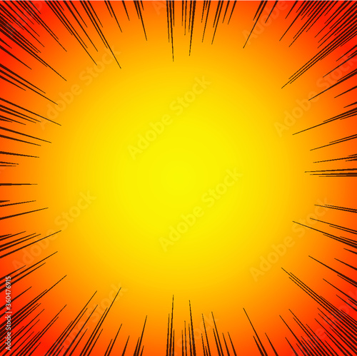 Sun Rays or Explosion Boom for Comic Books Radial Background Vector. EPS 10