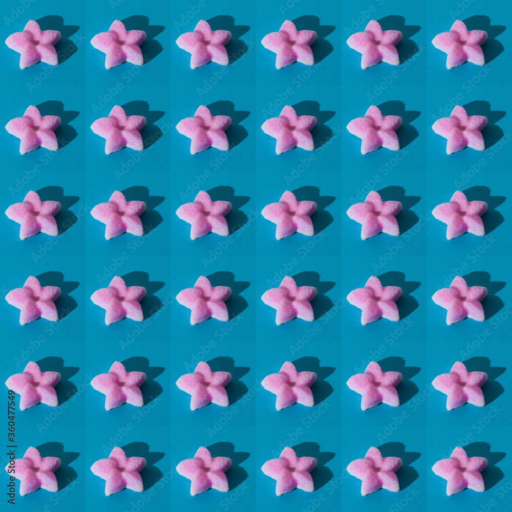 sugar stars pattern on a colored background